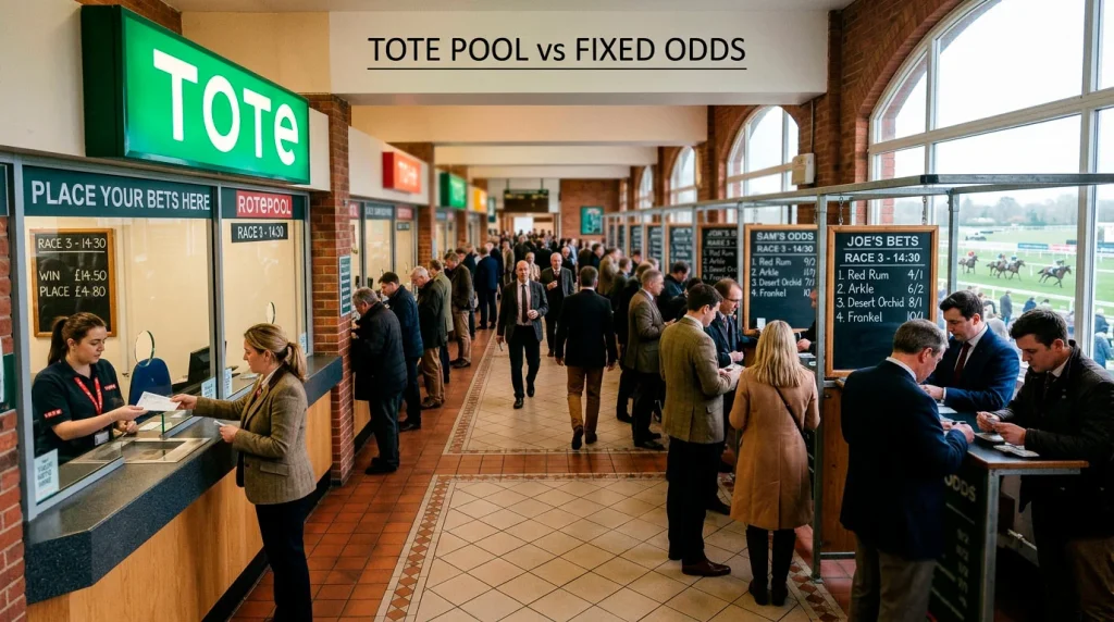 Comparison of Tote pool and fixed-odds bookmaker place payouts in UK horse racing